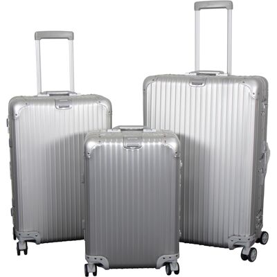 Borg Living Aluminiumskofferter - sett med 3 stk. - Luksuriøse reisekofferter - Sølvfarget med TSA-lås Borg Living Aluminiumskofferter - sett med 3 stk. - Luksuriøse reisekofferter - Sølvfarget med TSA-lås