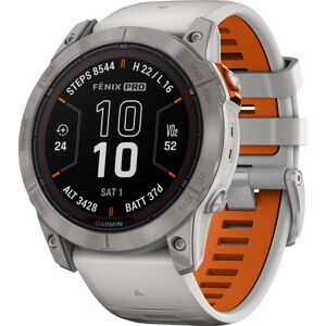 Garmin Fenix 7x Pro - Sapphire Solar - 51mm Titan W/Gray/Orange Band 51mm