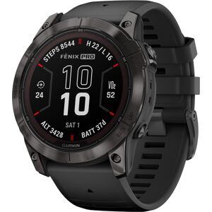 Garmin Fenix 7x Pro - Sapphire Solar - 51mm Carbon Gray Titan W/Black Band 51mm