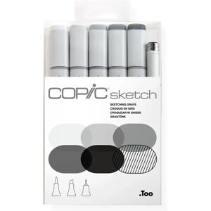 Copic Marker Sketch Sketching Grays, 6-Sett