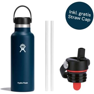 Hydro Flask Standard Mouth Flex Cap + Gratis Straw Cap, 532ml (18oz), Indigo