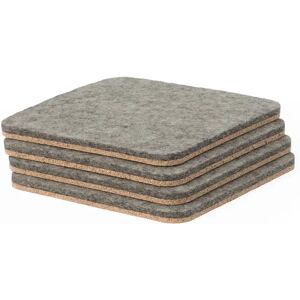 Oakywood Felt&cork; Coasters, Grey