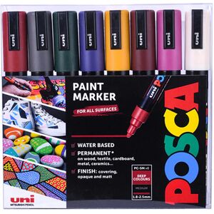 Posca Pc-5m Medium, Deep Colours 8-Pakk