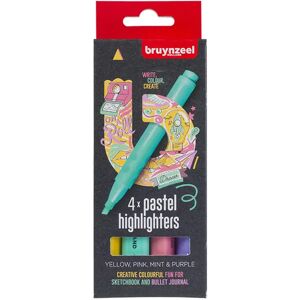 Bruynzeel Highlighter, 4-Sett, Pastell