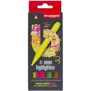 Bruynzeel Highlighter, 4-Sett, Neon