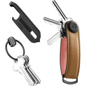 Orbitkey Leather Key Organiser Starter Kit, Cocoa Rose