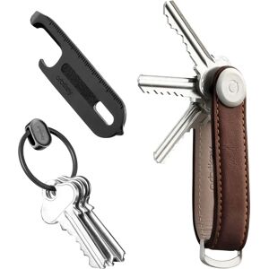 Orbitkey Leather Key Organiser Starter Kit, Espresso/brown