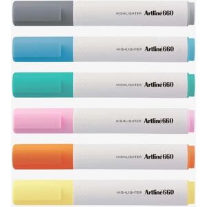 Artline 660 Highlighter Pastell (Sett Med 6 Farger)