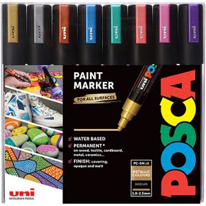 Posca Pc-5m Medium, Metallic 8-Pakk