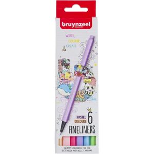 Bruynzeel Fineliners, 6-Sett, Pastel Colours