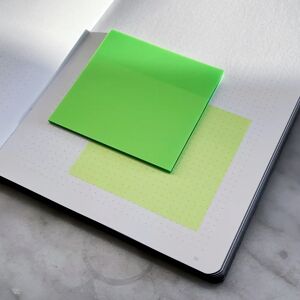 Workspace Essentials Gjennomsiktige Post-It Neon, 75x75mm, Green