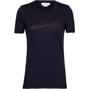 Icebreaker W Tech Lite Ss Tee Ski Stripe Ib/Midnight Navy S