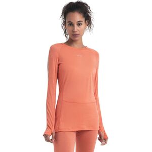 Icebreaker Women 125 Zoneknit+ Ls Crewe Tang/Praline/Cb L