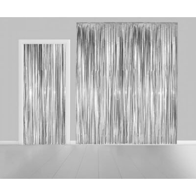 Globos Glittergardin Sølv, 100 x 240 cm Globos Glittergardin Sølv, 100 x 240 cm