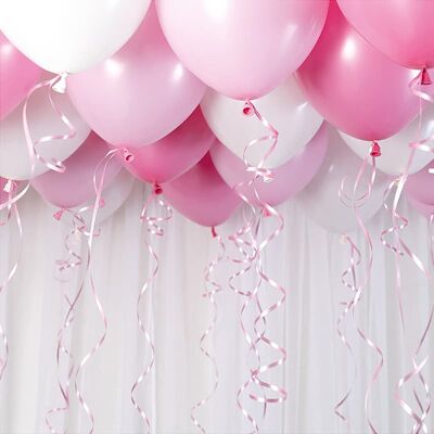 Ballongkungen Ballongtak Kit Lys Rosa, 30 ballonger og bånd Ballongkungen Ballongtak Kit Lys Rosa, 30 ballonger og bånd