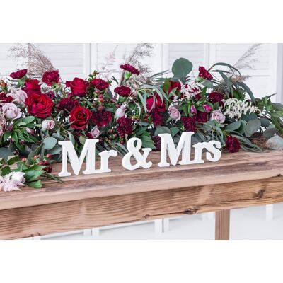 PartyDeco Bokstavsett i tre, Mr & Mrs, hvit PartyDeco Bokstavsett i tre, Mr & Mrs, hvit