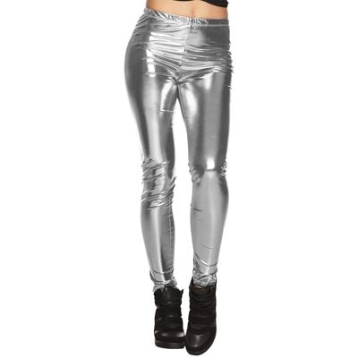 Boland Metallisk Leggings Sølv, L/XL Boland Metallisk Leggings Sølv, L/XL