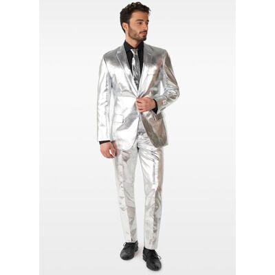 OppoSuits Skinnende Sølvdress - EU56 - Slim-Fit OppoSuits Skinnende Sølvdress - EU56 - Slim-Fit