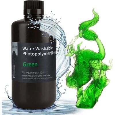 Elegoo Water Washable Resin 1kg Green Elegoo Water Washable Resin 1kg Green