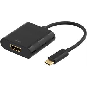 Deltaco Usb-C Til Hdmi Adapter, Ultra Hd, Forgylte Kontakter, Svart