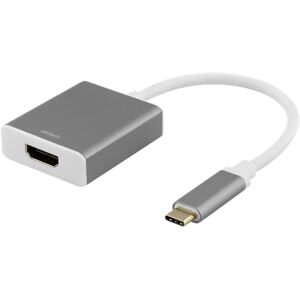 Deltaco Usb-C Til Hdmi Adapter, 4096x2160 60hz, Hdmi 2.0, Hdcp 2.2, Space Grey