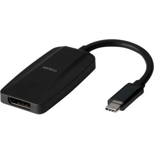 Deltaco Usb-C Til Displayport Adapter, 8k 7680 X 4320 I 30hz, Svart