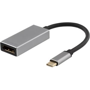 Deltaco Usb-C Til Displayport Adapter, 3840x2160 I 60hz, Space Grey