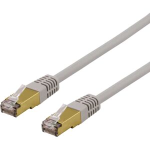 Deltaco S/ftp Cat6a Patch Kabel, 1,5 M, 500mhz, Delta-Sertifisert, Lszh, Grå