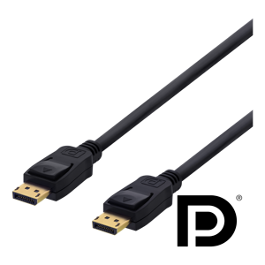 Deltaco Displayport Cable, 1 M, 4k Uhd, Dp 1.2, Black