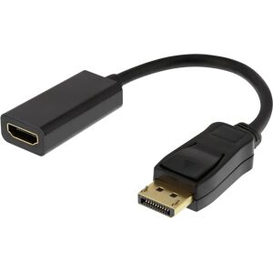 Deltaco Displayport - Hdmi Adapter, 4k Uhd 60hz, 0.2m, Svart