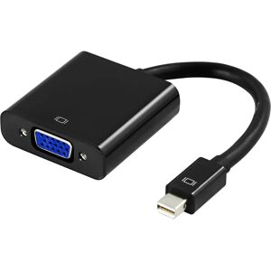 Deltaco Mini Displayport Til Vga Adapter, 0.2m, Svart