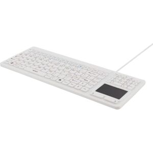 Deltaco Tastatur I Silikon Med Touchpad, Ip68, 105 Taster + 12 Funksjonstaster, Hvit