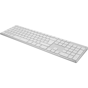 Deltaco Fullstørrelse Bluetooth Aluminium Tastatur, Bluetooth 3.0, Innebygd Batteri, Nordisk Layout, Sølv