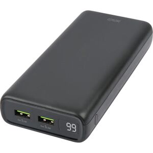 Deltaco Power Bank Med Hurtiglading Og 60 W Pd, 20 000 Mah, 1 X Usb-C Og 2 X Usb-A, Svart