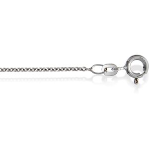 Pan Jewelry Rund anker veneziansk kjede i 585 hvitt gull 1,3 mm, 38 cm