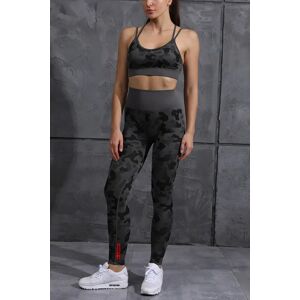 Sporty Camo Scrunch Leggings - Grey - M