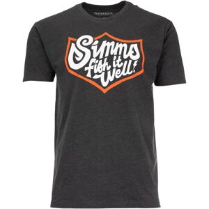 Simms Fish It Well Badge T-Shirt Sailor Blue Heather Charcoal Heather M Simms Fish It Well Badge T-Shirt Sailor Blue Heather Charcoal Heather M