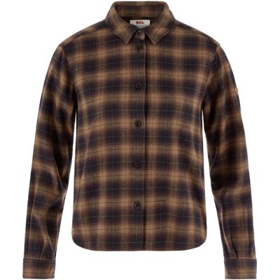 Fjällräven Övik Boxy Flannel Shirt W Black-wood Brown L Fjällräven Övik Boxy Flannel Shirt W Black-wood Brown L