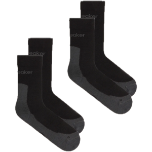 Icebreaker Men Merino Hike+ Light Crew 2 Pack Black/obsidian M Icebreaker Men Merino Hike+ Light Crew 2 Pack Black/obsidian M