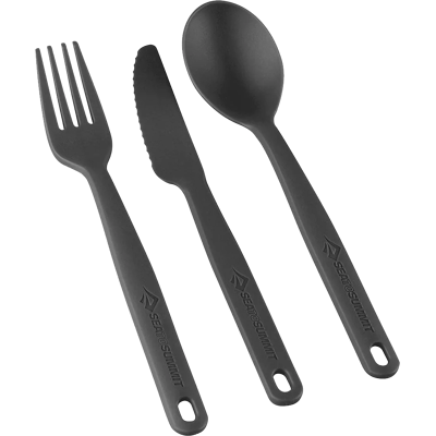 Sea To Summit Camp Cutlery Set - 3 Piece Charcoal 1SIZE Sea To Summit Camp Cutlery Set - 3 Piece Charcoal 1SIZE
