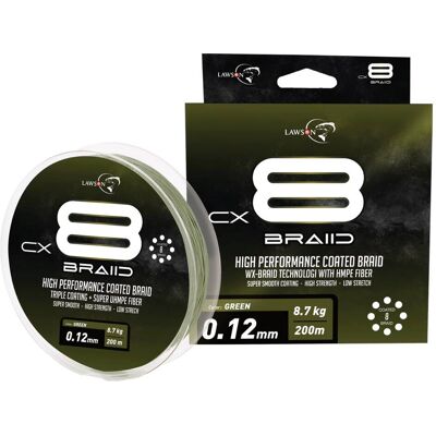 Lawson Cx8 Braid Coated 200m Green 0.14mm Lawson Cx8 Braid Coated 200m Green 0.14mm