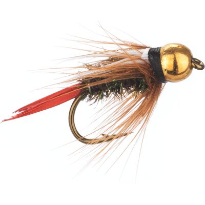 Arcticflies (Vektet Nymphe) Prince Nymph Gold Bead (Brass Beadhead) #16 Arcticflies (Vektet Nymphe) Prince Nymph Gold Bead (Brass Beadhead) #16