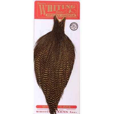 Whiting Dry Fly Cape - Grizzly/G.Olive Bronsegradering One size Whiting Dry Fly Cape - Grizzly/G.Olive Bronsegradering One size
