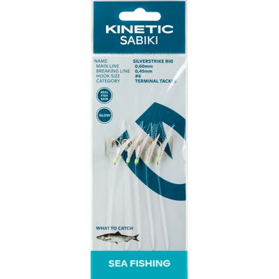 Kinetic Sabiki Silverstrike #6 Fishskin/flash Fishskin/Flash #6 Kinetic Sabiki Silverstrike #6 Fishskin/flash Fishskin/Flash #6