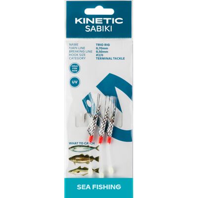Kinetic Hvit Flash Sabiki Torsk/Makrel Rig - Fiskeredskap Kinetic Hvit Flash Sabiki Torsk/Makrel Rig - Fiskeredskap