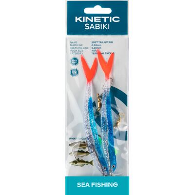 Kinetic Sabiki Soft Tail Uv Yellow/Orange Fire Tail #8/0 Kinetic Sabiki Soft Tail Uv Yellow/Orange Fire Tail #8/0