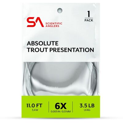 Scientific Anglers Absolute Trout Presentation Leader 0.13mm 11' Scientific Anglers Absolute Trout Presentation Leader 0.13mm 11'