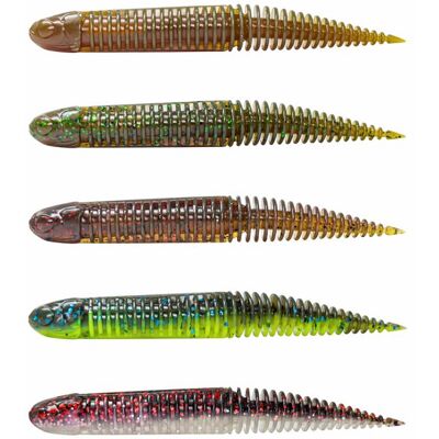 Savage Gear Ned Dragon Tail Slug 10cm 5.5g Lokkefisk - Mørk Vann Mix Savage Gear Ned Dragon Tail Slug 10cm 5.5g Lokkefisk - Mørk Vann Mix