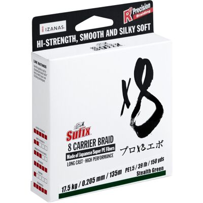 Sufix X8 Braid Stealth Green 0.285mm 150m Sufix X8 Braid Stealth Green 0.285mm 150m