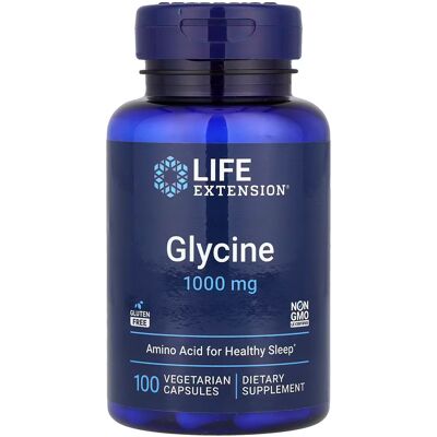 Life Extension Glycine 1000mg - For Bedre Søvn, Avslapning & Stoffskifte Life Extension Glycine 1000mg - For Bedre Søvn, Avslapning & Stoffskifte